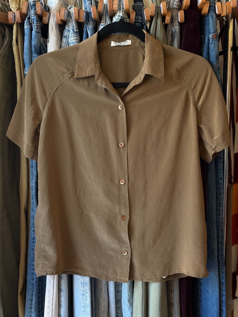 Everlane Boxy Clean Washable Silk Blouse